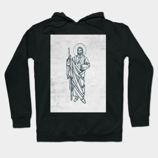 Hand drawn illustration of St Jude Thaddeus Hoodie